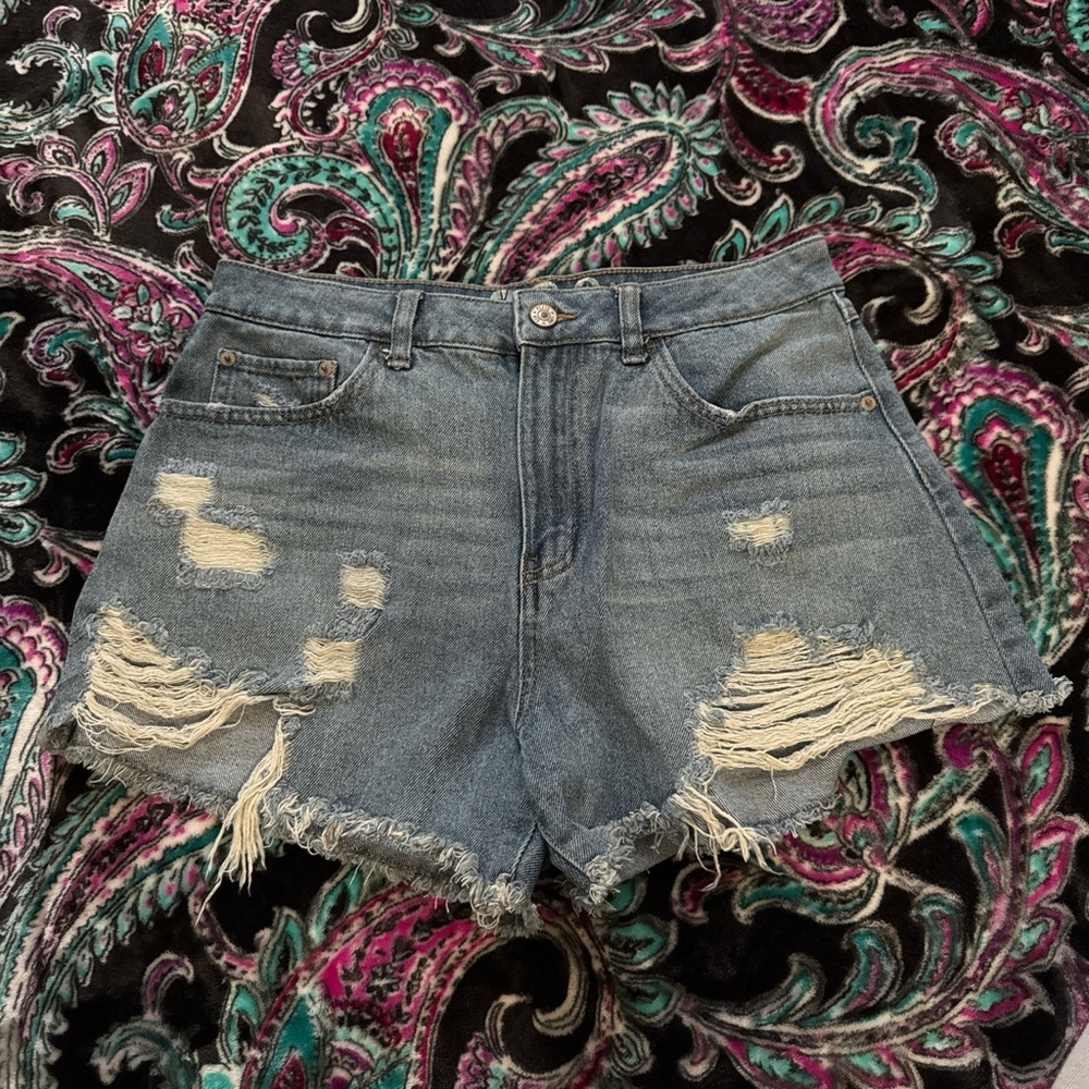 Rewash Blue Distressed Jean Shorts